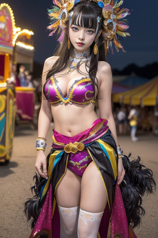 Carnival Performer Costume,
Carnival performers wear vibrant and elaborate costumes that celebrate cultural traditions and entertain crowds during lively celebrations.,
カーニバルのパフォーマーは、文化的な伝統を称賛し、賑やかな祭りの中で群衆を楽しませる、鮮やかで華やかな衣装を着用します。
