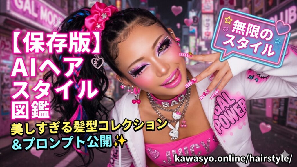 ヘアースタイルの女性をプロンプト・呪文により描かれたリアルなAI生成画像