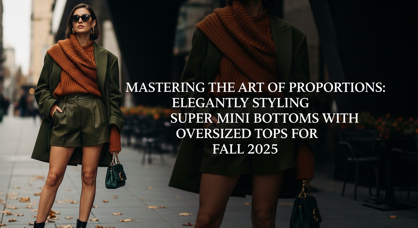 都会のカフェテラスで、上品なマスタードイエローのオーバーサイズニットにダークグレーのツイード超ミニスカート、ロングブーツを合わせた20代後半の日本人女性が、笑顔でコーヒーカップを持っている。秋の光が差し込むスタイリッシュなファッションポートレート。