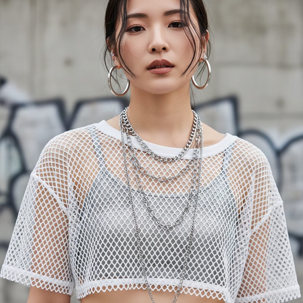 ダンサーの上半身のクローズアップファッションポートレート