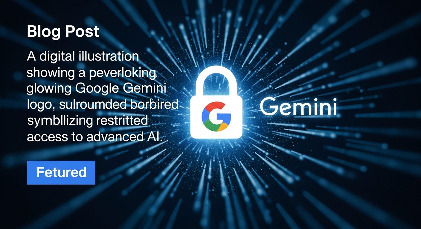 鍵がかかったGoogle Gemini 3 Proのアイコンと、困惑した無料ユーザーがPCの前に座っている様子。AIの無料アクセス制限を象徴。