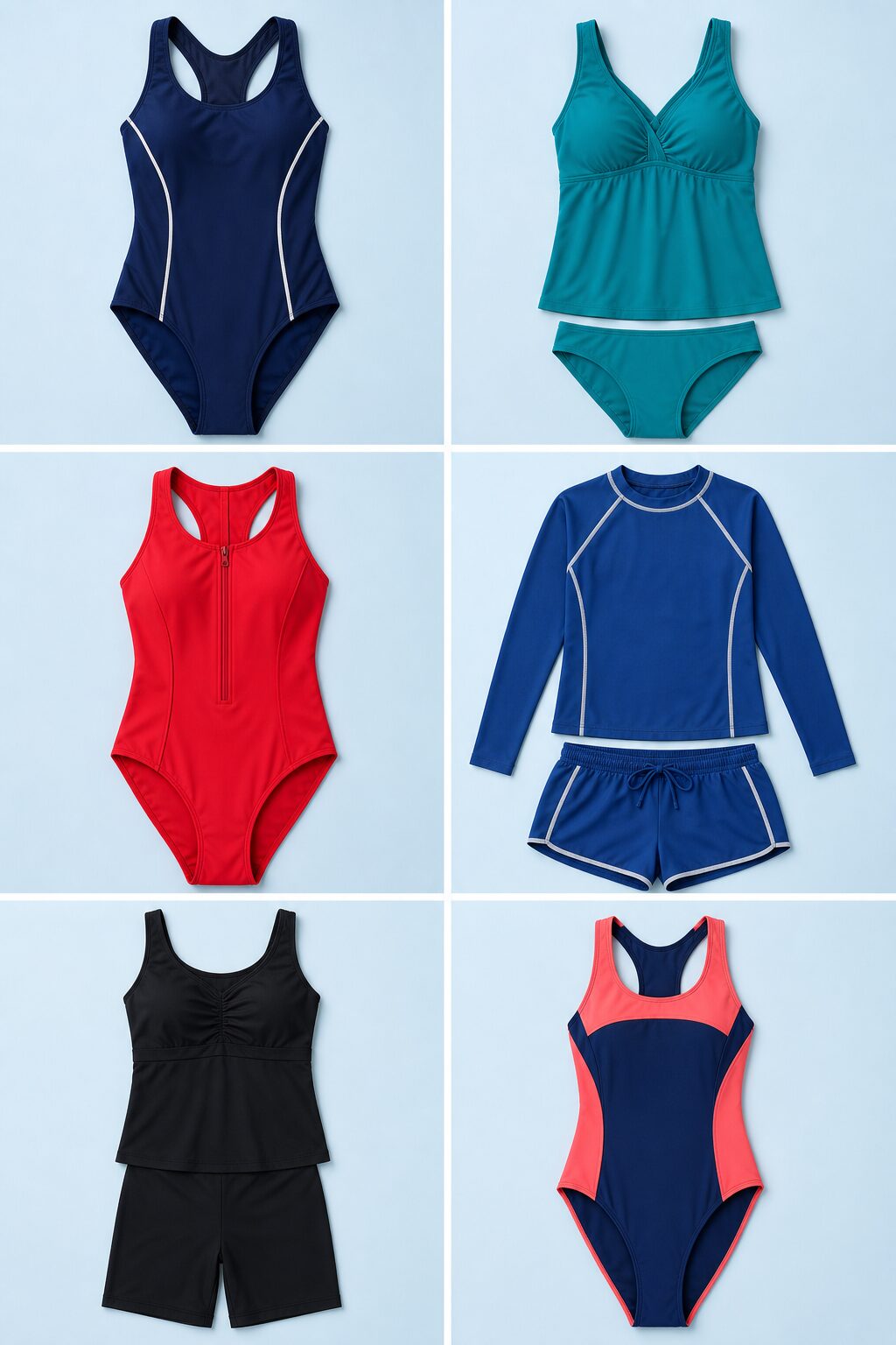 ラッシュガードなど6種類のスポーティー水着カタログ