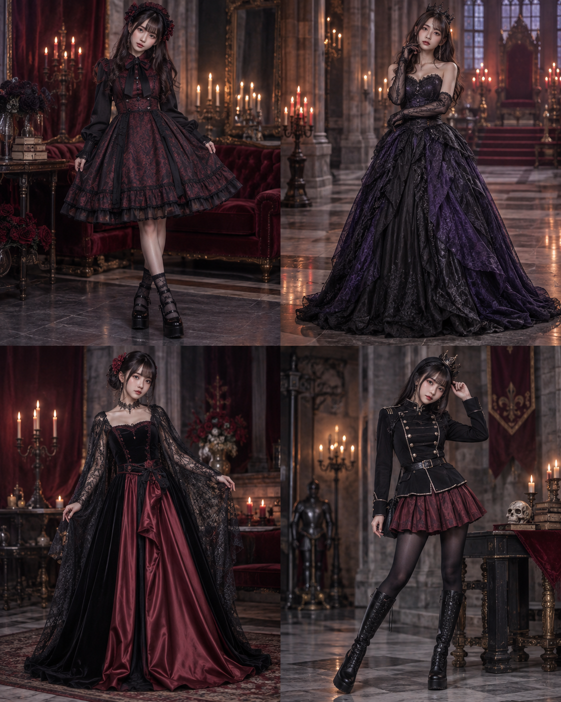 ゴシックとダークプリンセスをテーマにした4種類の衣装カタログ